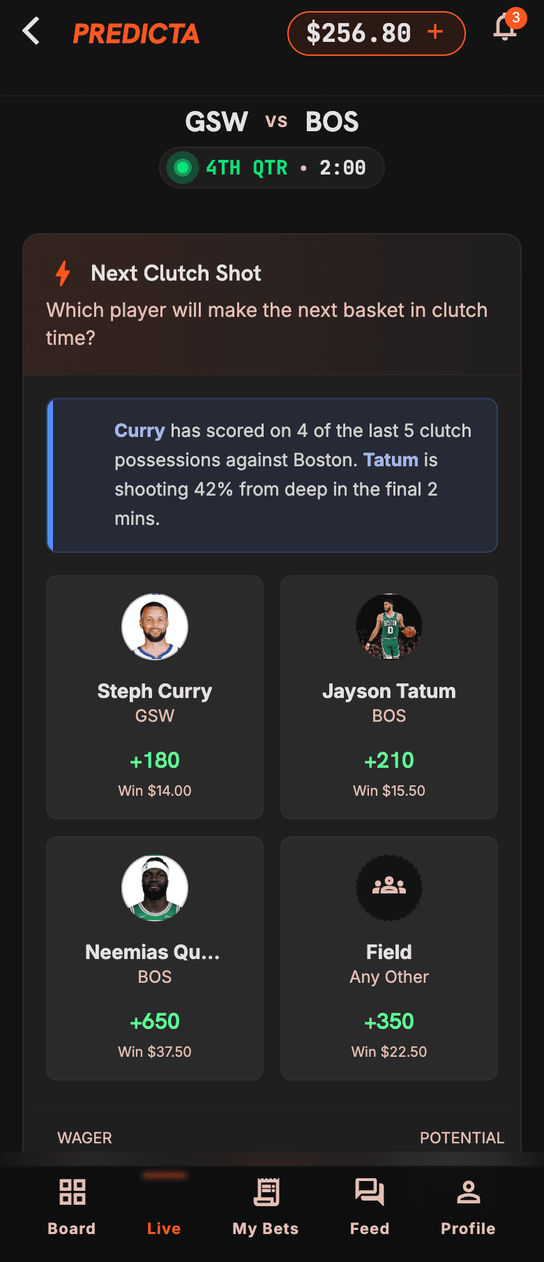 Which player makes the next basket inside the final two minutes.